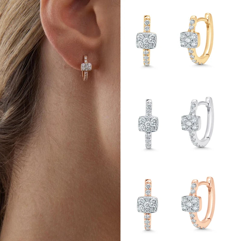 CRMYA Gold Silver Filled Hoop Earrings For Women Opal Zircon Earring Hoops Luxury Mini Earings Ear Jewelry Pendientes