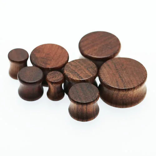 2PCS Fashion Ear Plugs Wood Flesh Tunnels Saddle Ear Gauges 6mm-20mm Solid Hollow Body Piercing Jewelry For Men Women Expanders