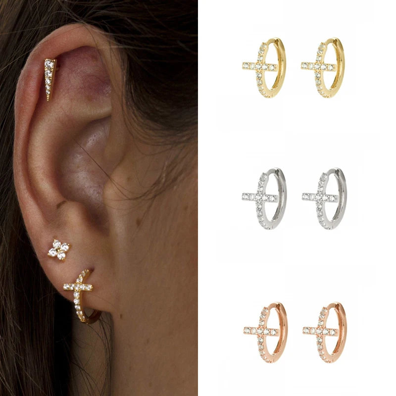 CRMYA Gold Silver Filled Hoop Earrings For Women Opal Zircon Earring Hoops Luxury Mini Earings Ear Jewelry Pendientes