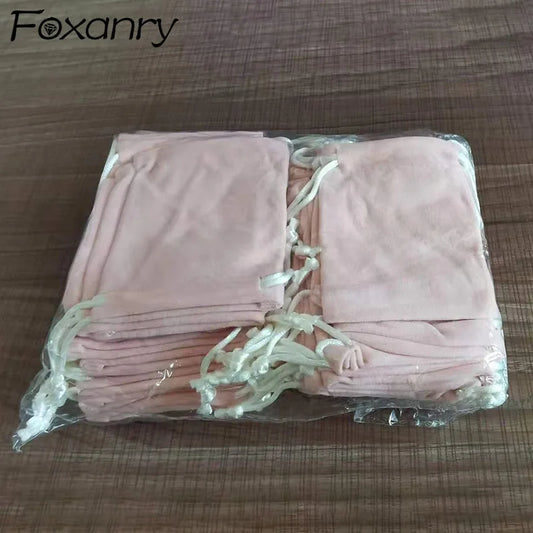 FOXANRY 50pcs 7x9cm Jewelry Packing Velvet bag,Velvet Drawstring bags & Pouches, Gift bag. Customization is not supported