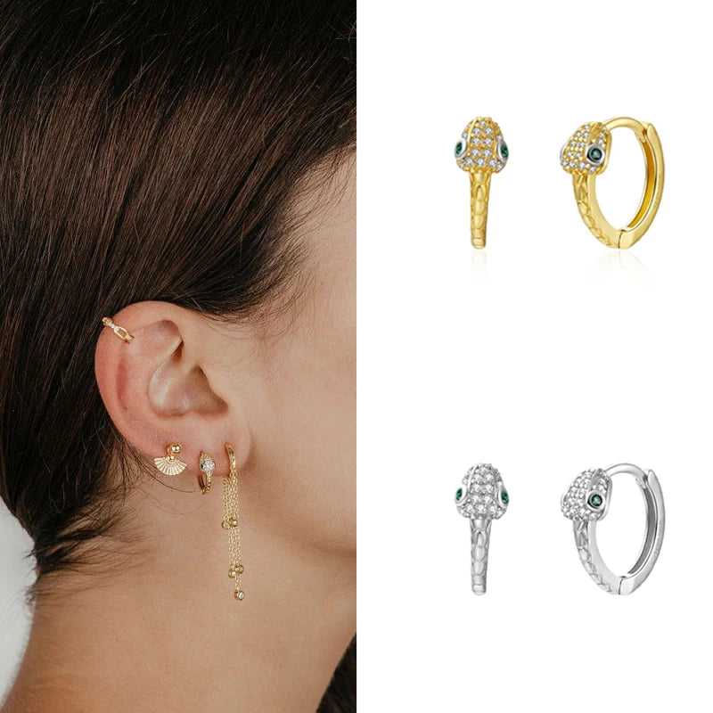 CRMYA Gold Silver Filled Hoop Earrings For Women Opal Zircon Earring Hoops Luxury Mini Earings Ear Jewelry Pendientes