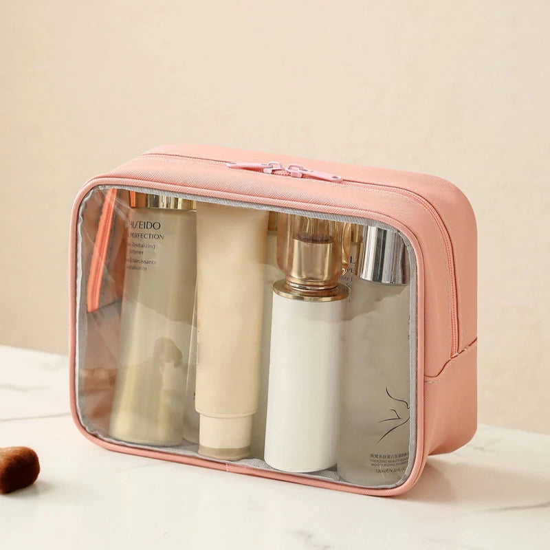 Waterproof Transparent Cosmetic Bag Women Make Up Case Travel Zipper Clear Makeup Beauty Wash Organizer Bath Toiletry Bags Kit