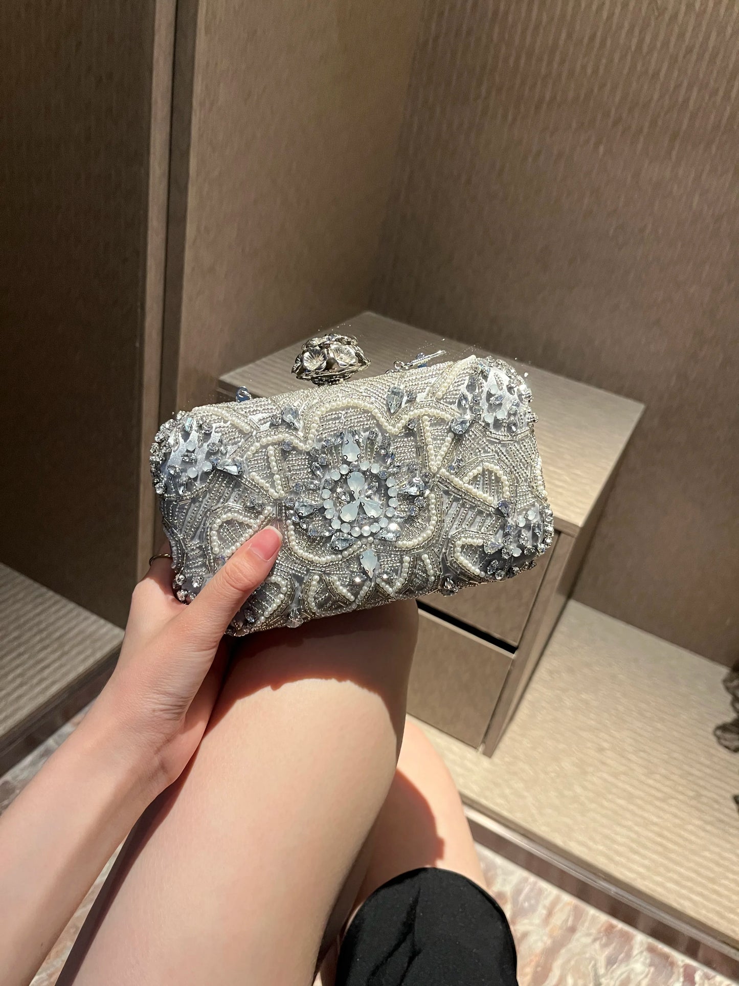 Luxury Designer Diamond Evening Crystal Bag Rhinestone Ladies Clutch Chain shoulder bag Women Wedding dress Party For Bride