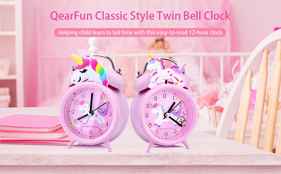 Pink Unicorn Children's Alarm Clock Cartoon Desktop for Kids Bedroom Home Decor Alarm Clock Bedside Table Child alarm Gifts