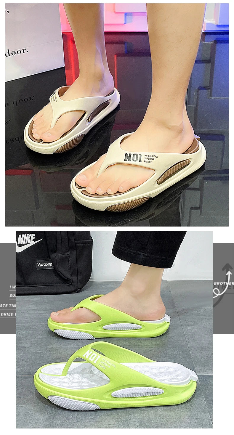 Men Massage Flip Flops Outdoor Indoor Slippers Thick Sole Comfortable Men Beach Sandals Non-slip Bathroom Home Men's Flip Flops