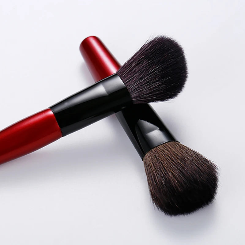 5pcs Makeup Travel Size Brush Red Short Handle Make Up Brush Kit Powder Blush Brush Set