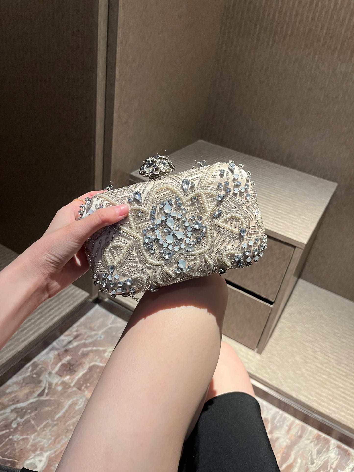 Luxury Designer Diamond Evening Crystal Bag Rhinestone Ladies Clutch Chain shoulder bag Women Wedding dress Party For Bride