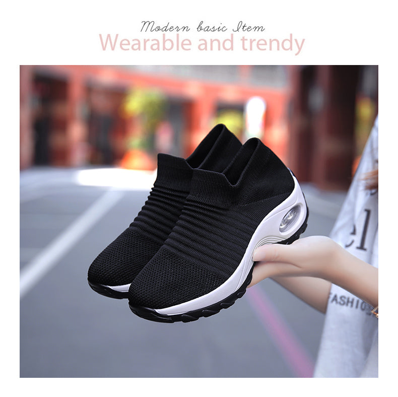 Women Walking Shoes Sock Slip on Mesh Platform Air Cushion Athletic Designer Sneakers for Women Tenis De Luxo Feminino