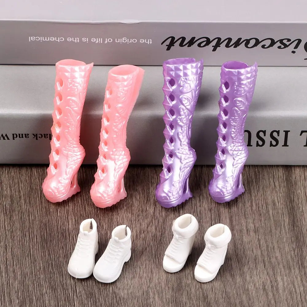 1/6 Doll Shoes High Heels for 30cm Barbie Doll Long Knees Boots Fashion Hero Dolls Boot Accessories Toys Foot Length 2.2cm