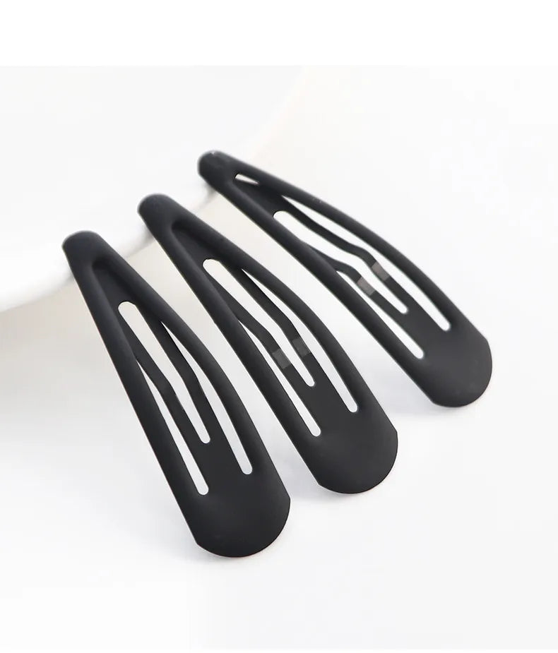 10 20pcs Non Slip Matt Black Alloy Hairpin Big Water Drop Geometric Solid Bobby Pin Women Make Up Hair Clip Barrettte