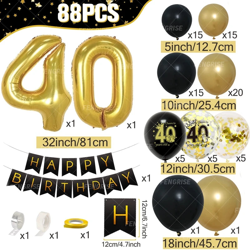 Happy 40th Birthday 40 40th Birthday Party Decorations 40 Years Old Birthday Man Birthday Table Runner Banner Door Curtain Decor