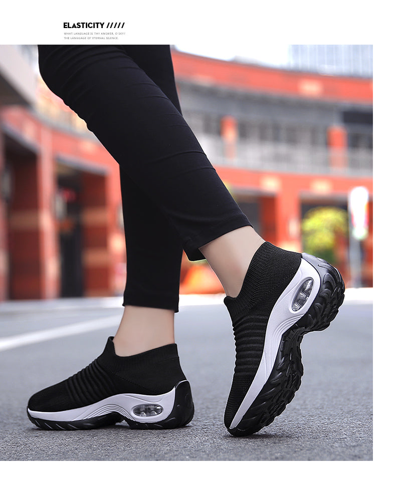 Women Walking Shoes Sock Slip on Mesh Platform Air Cushion Athletic Designer Sneakers for Women Tenis De Luxo Feminino