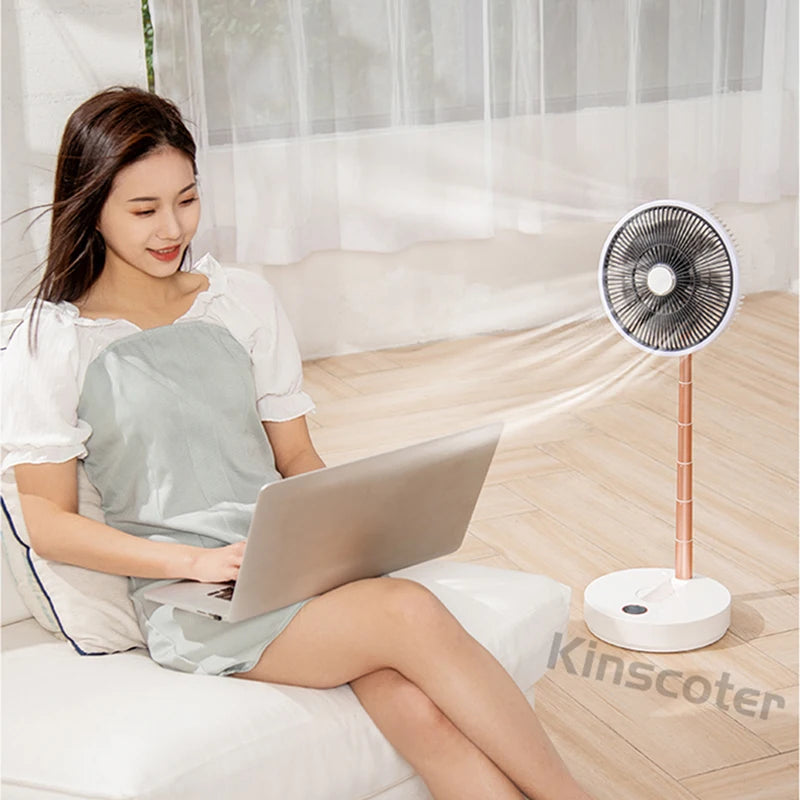 Auto Oscillation Home Floor Fan Electric Wireless Circulator Portable Cordless 10000mah Foldable Ventilator With Remote Control