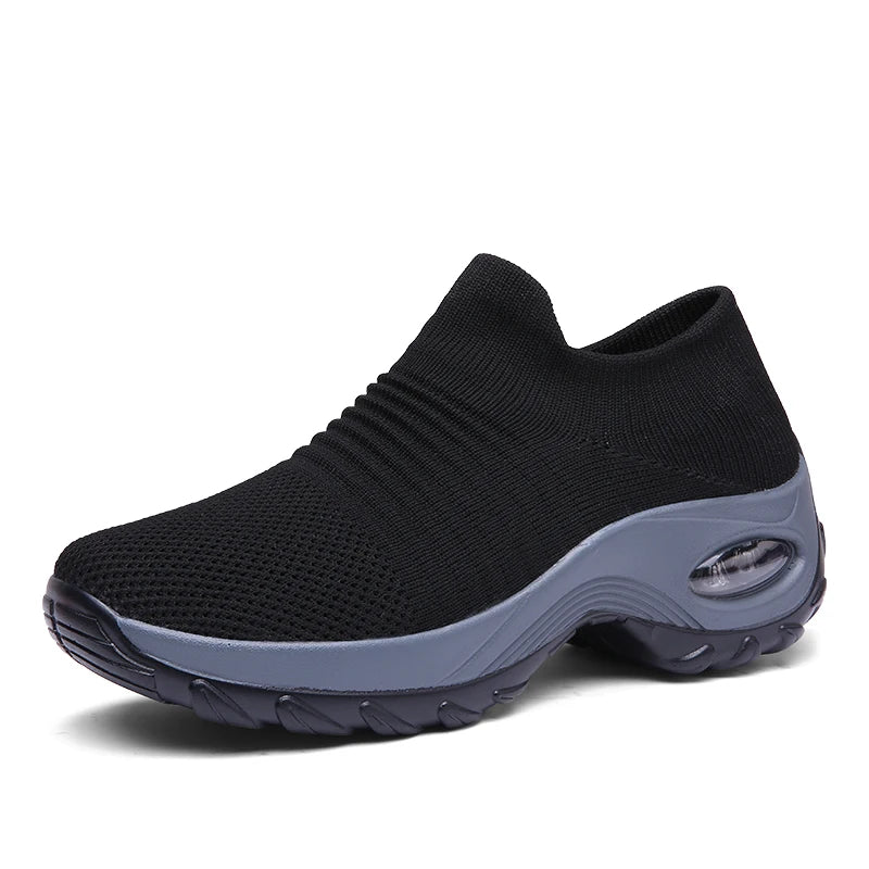 Women Walking Shoes Sock Slip on Mesh Platform Air Cushion Athletic Designer Sneakers for Women Tenis De Luxo Feminino