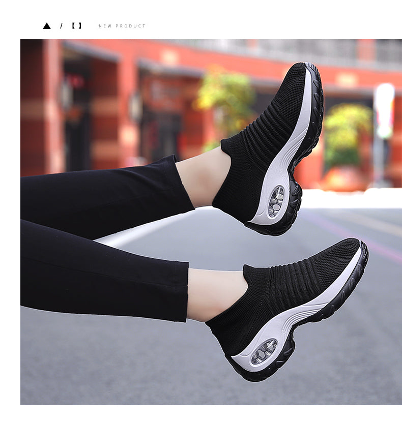 Women Walking Shoes Sock Slip on Mesh Platform Air Cushion Athletic Designer Sneakers for Women Tenis De Luxo Feminino