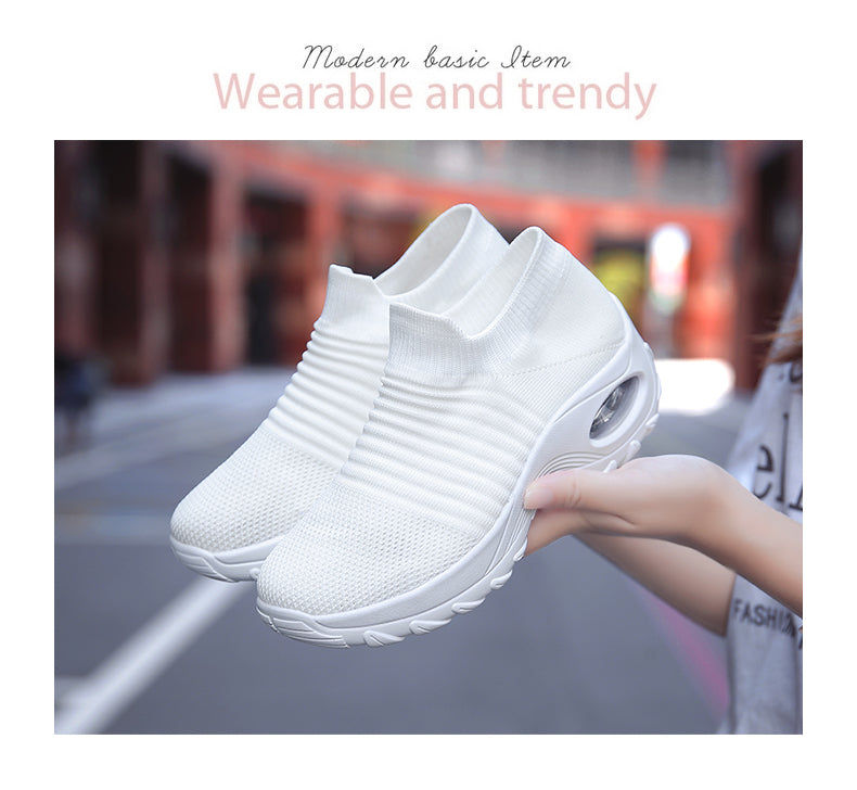 Women Walking Shoes Sock Slip on Mesh Platform Air Cushion Athletic Designer Sneakers for Women Tenis De Luxo Feminino