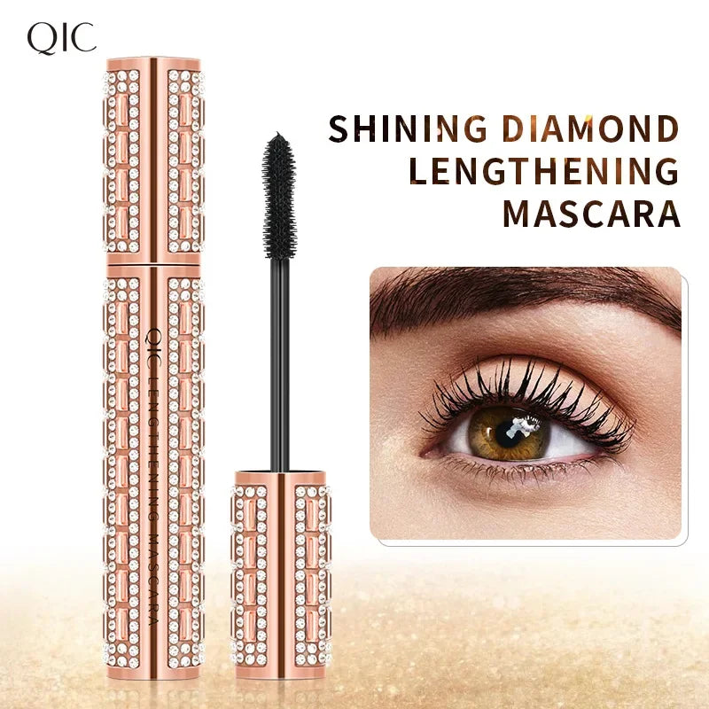 Fashion Diamond 4D Mascara Waterproof Eye Make-up Cosmetics Peanut Silicone Brush Lengthening Curl Lashes Fast Dry