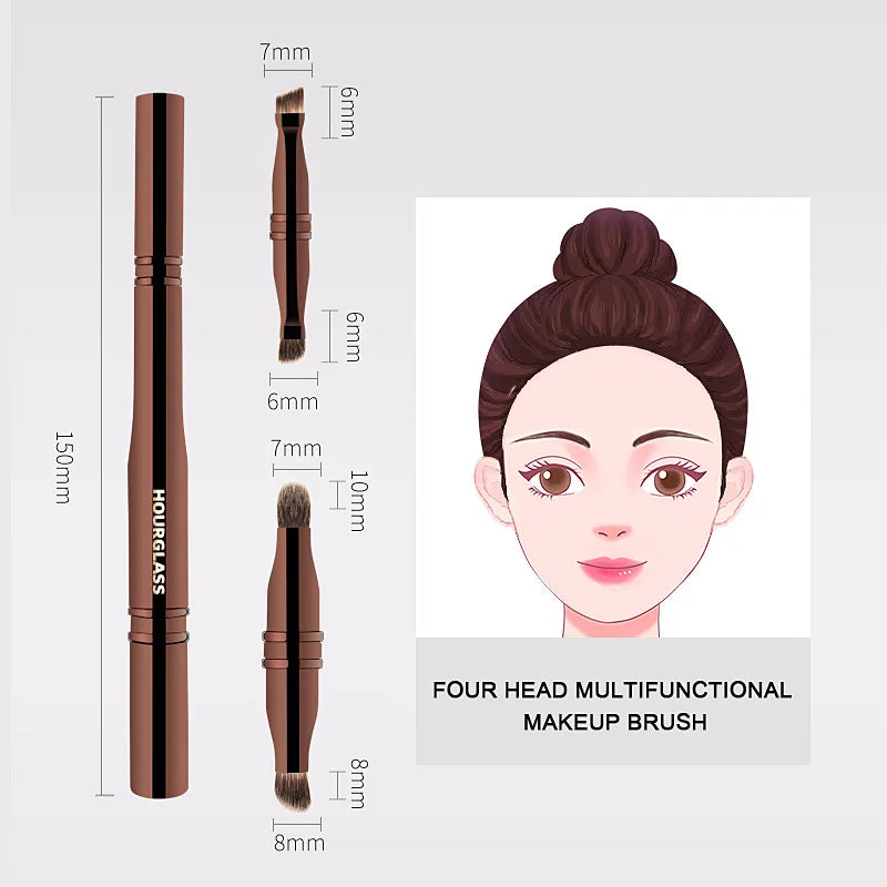 HOURGLASS 4/2 head multifunction hidden makeup brush, for powder foundation concealer eye shadow，good for travel and gift