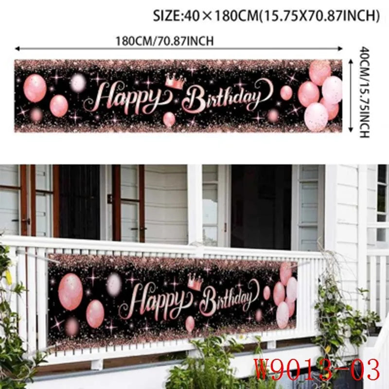 Happy 40th Birthday 40 40th Birthday Party Decorations 40 Years Old Birthday Man Birthday Table Runner Banner Door Curtain Decor