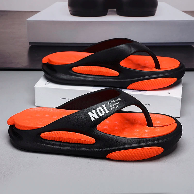 Men Massage Flip Flops Outdoor Indoor Slippers Thick Sole Comfortable Men Beach Sandals Non-slip Bathroom Home Men's Flip Flops