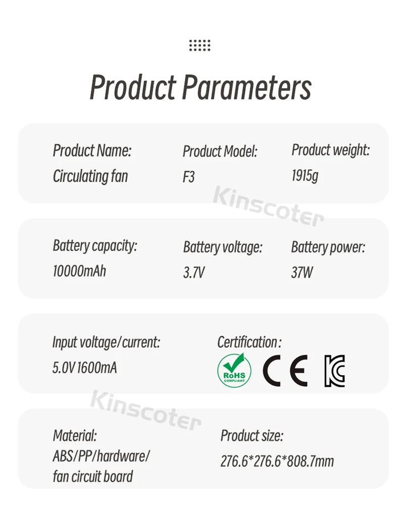 Auto Oscillation Home Floor Fan Electric Wireless Circulator Portable Cordless 10000mah Foldable Ventilator With Remote Control