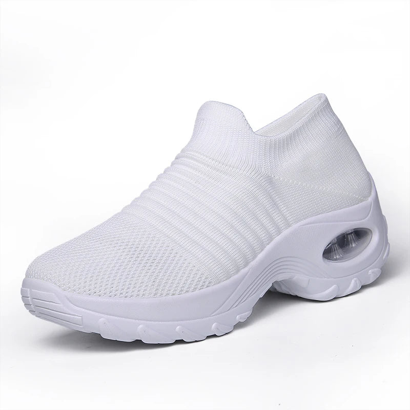 Women Walking Shoes Sock Slip on Mesh Platform Air Cushion Athletic Designer Sneakers for Women Tenis De Luxo Feminino