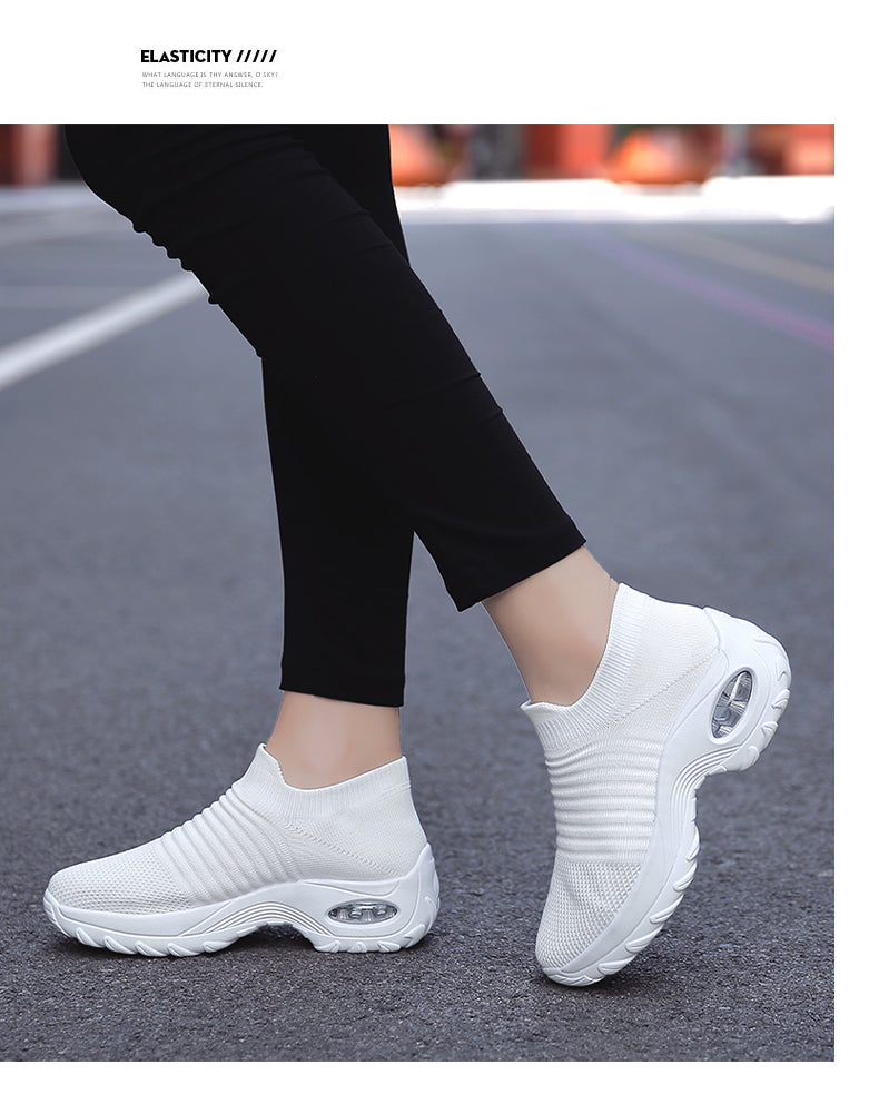 Women Walking Shoes Sock Slip on Mesh Platform Air Cushion Athletic Designer Sneakers for Women Tenis De Luxo Feminino