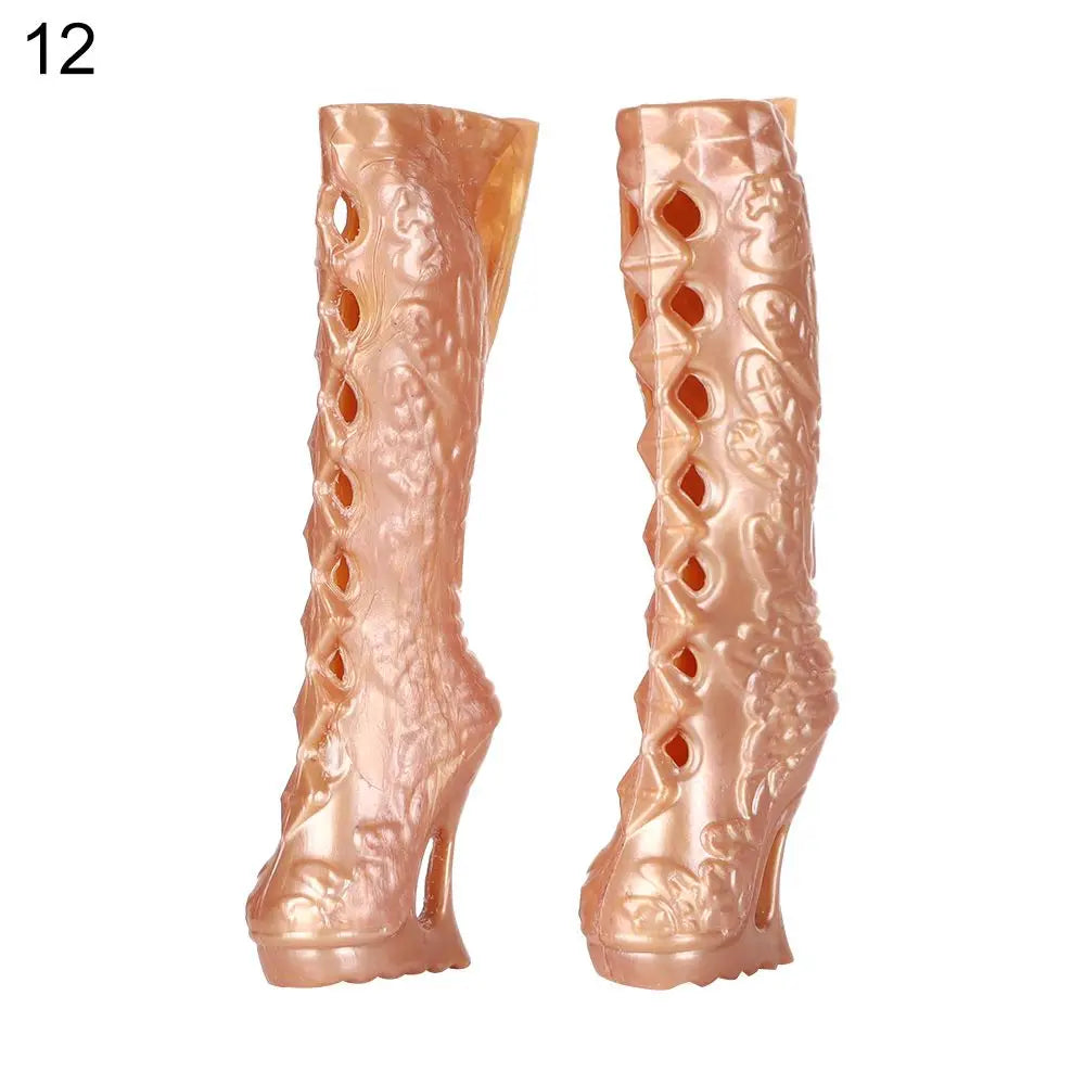 1/6 Doll Shoes High Heels for 30cm Barbie Doll Long Knees Boots Fashion Hero Dolls Boot Accessories Toys Foot Length 2.2cm