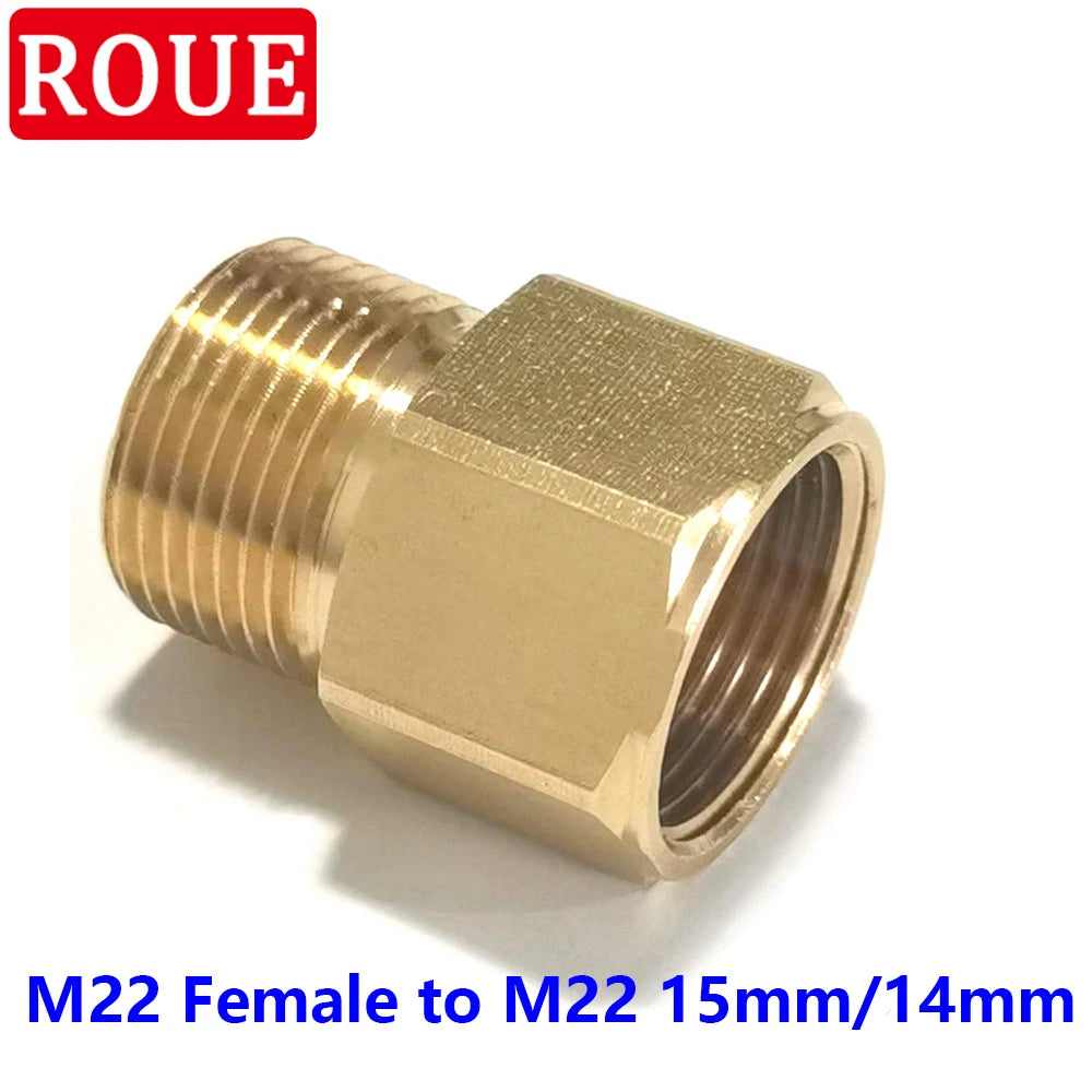 Pressure Washer Coupler Adapter M22 Female to M22 15mm /14mm Male Fitting for Hex Nipple Coupling Power Washer Hose 4500 PSI