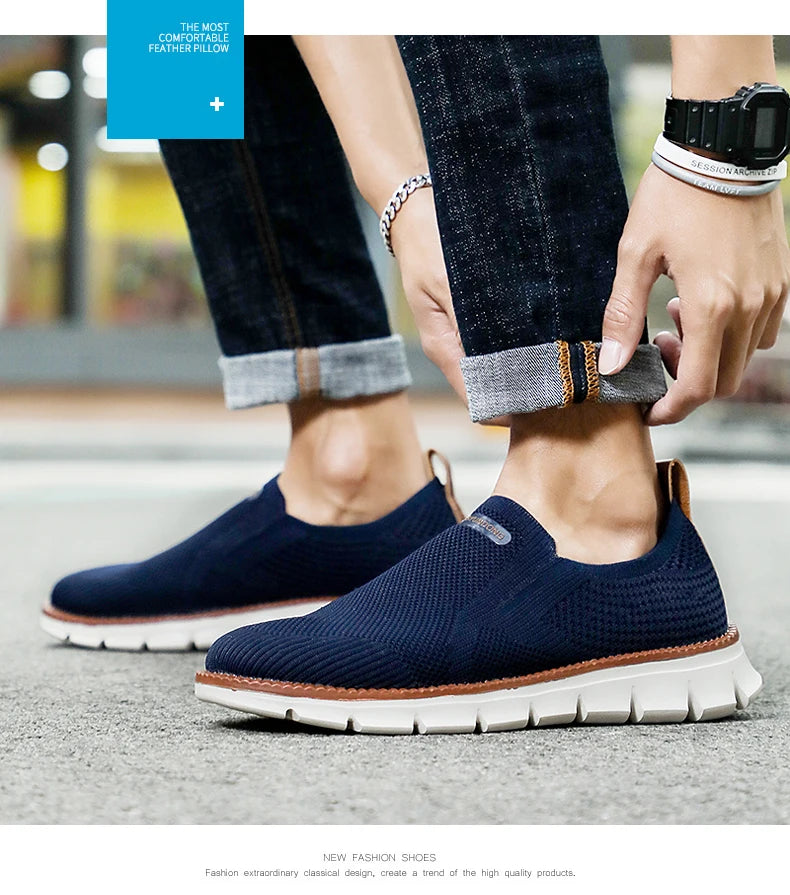 Outdoor Men Sneakers Shoes Men Loafers Lightweight Summer Fashion Breathable Mesh Men Casual Shoes Men Trainer Zapatillas Hombre