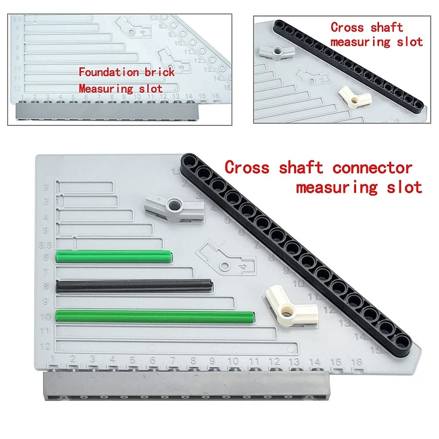 Technical Bricks Multi-functio Building Blocks Parts Measuring Ruler Plastic Measuring Board Tool Easy Brick Ruler For Kid Leduo