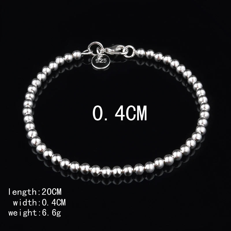 FOXANRY 4MM Hollow Bead Chain Brcacelet Party Jewelry for Women Couples Summer New Fashion Simple Beach Accessories Gifts