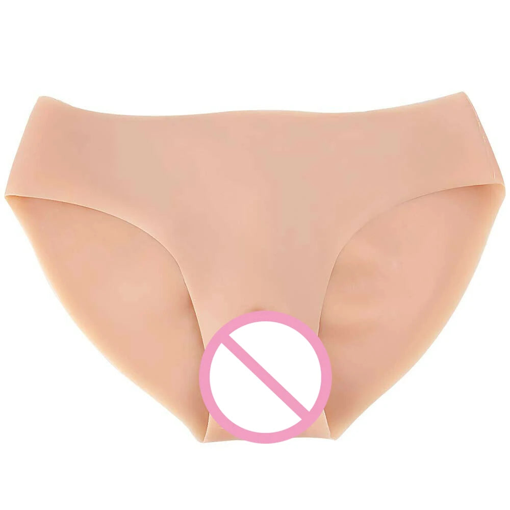 EYUNG Men's Underwear Silicone Fake Vagina Underwear Panties Insertable Build-in Tube Vagina Boxer Briefs Crossdresser Shemale