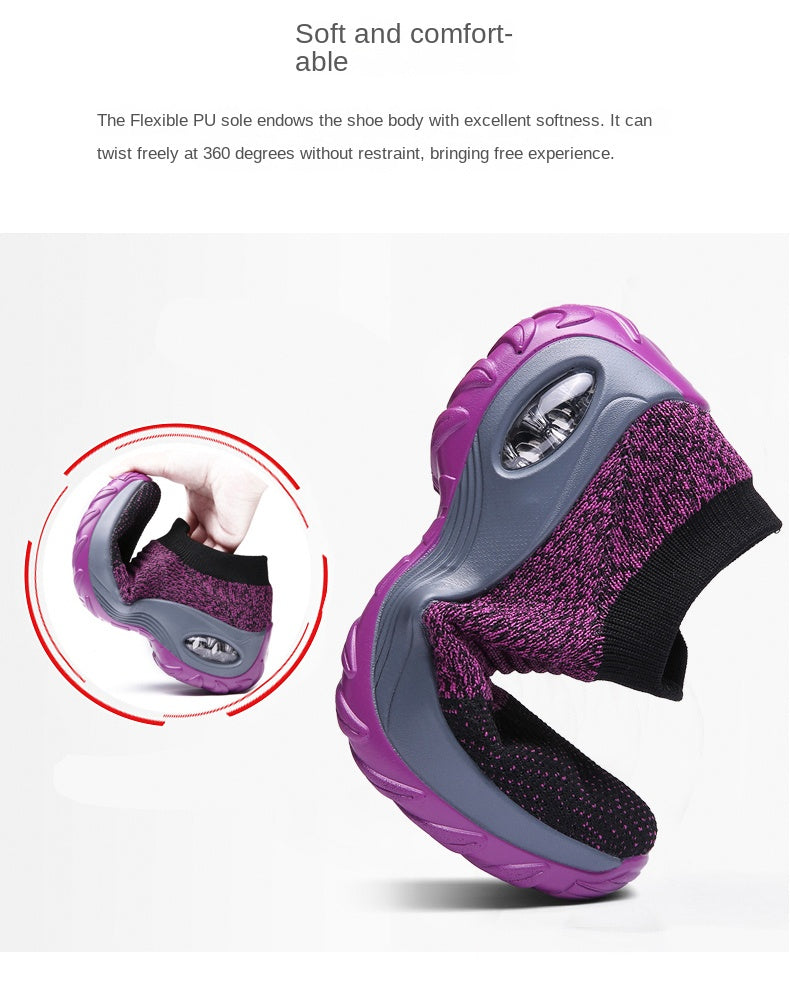 Women Walking Shoes Sock Slip on Mesh Platform Air Cushion Athletic Designer Sneakers for Women Tenis De Luxo Feminino