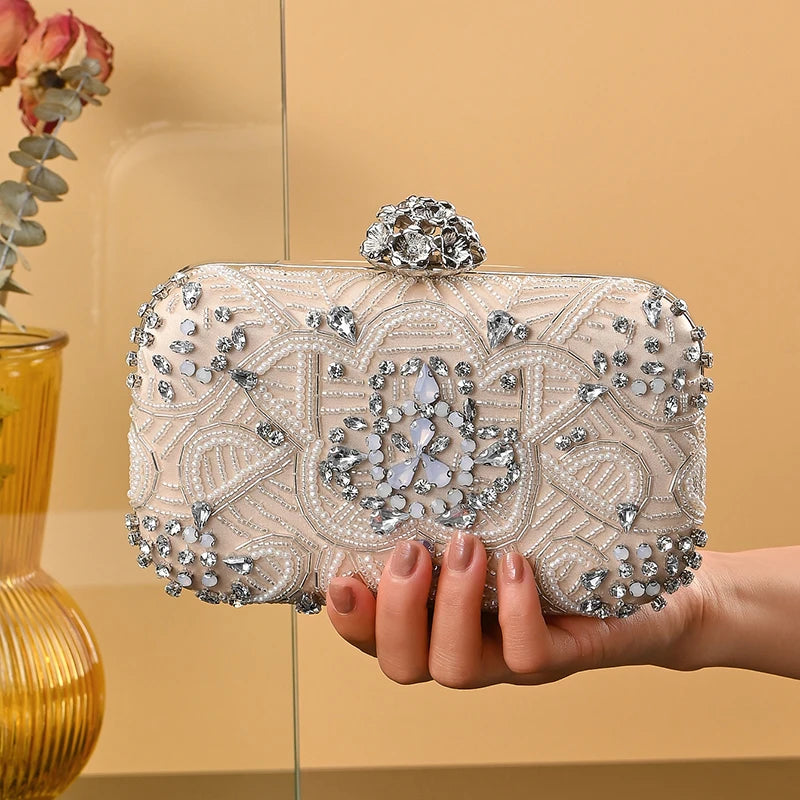 Luxury Designer Diamond Evening Crystal Bag Rhinestone Ladies Clutch Chain shoulder bag Women Wedding dress Party For Bride