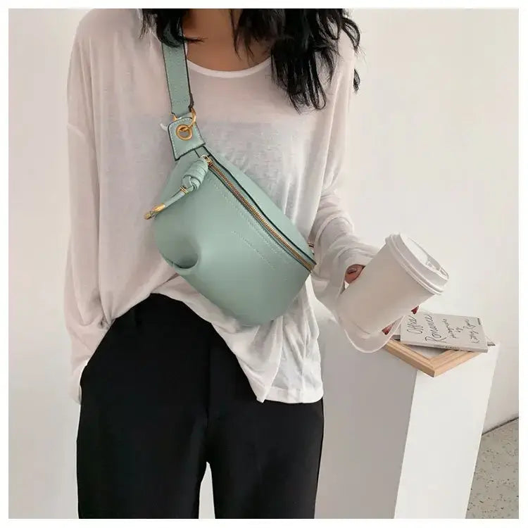 100% Genuine Leather Women Waist Bags Luxury Famous Brand Shoulder Bag Chain Belt Crossbody Female Bag Bolsa Feminina