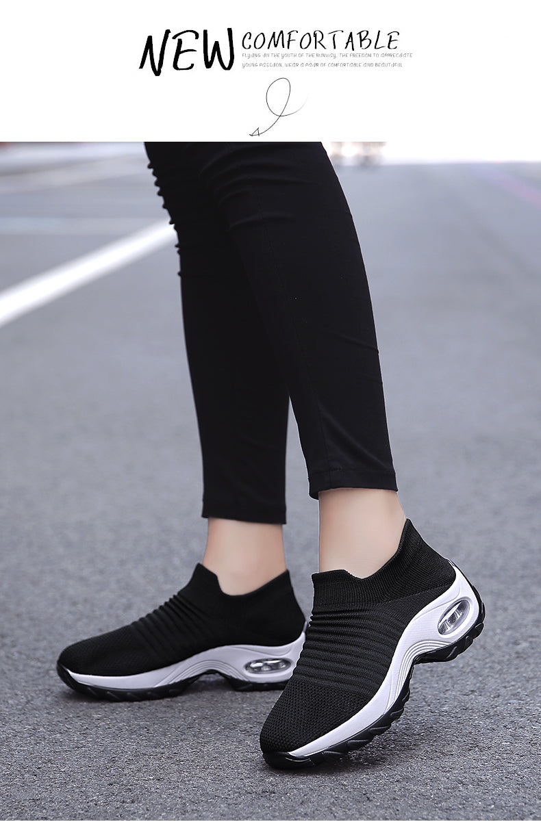 Women Walking Shoes Sock Slip on Mesh Platform Air Cushion Athletic Designer Sneakers for Women Tenis De Luxo Feminino