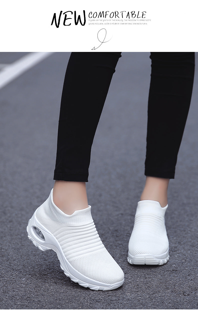 Women Walking Shoes Sock Slip on Mesh Platform Air Cushion Athletic Designer Sneakers for Women Tenis De Luxo Feminino