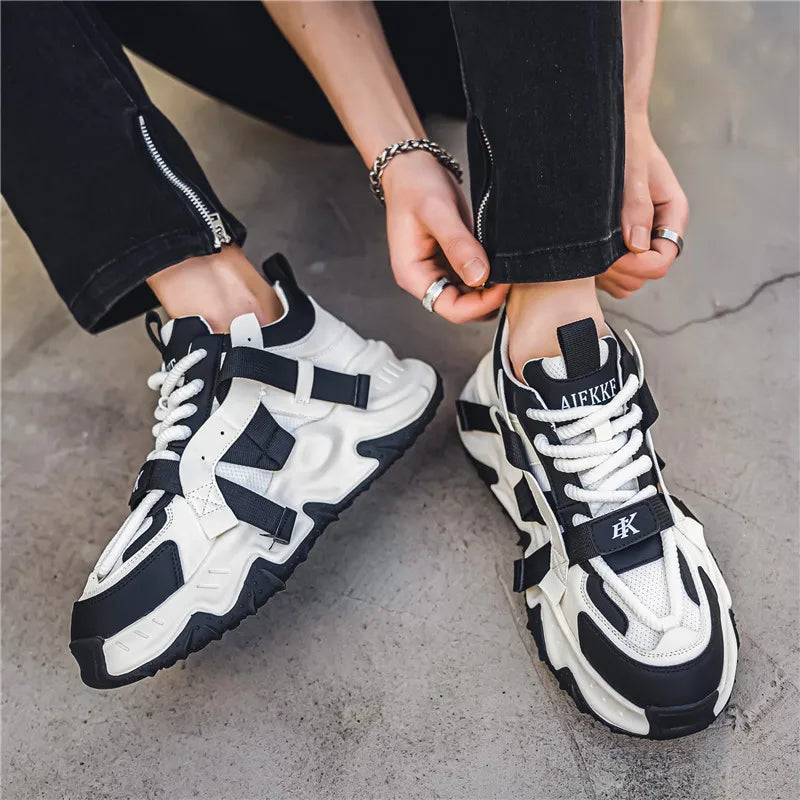 Low-top wear-resistant fashion heightening casual shoes men's trendy breathable comfortable versatile sneakers