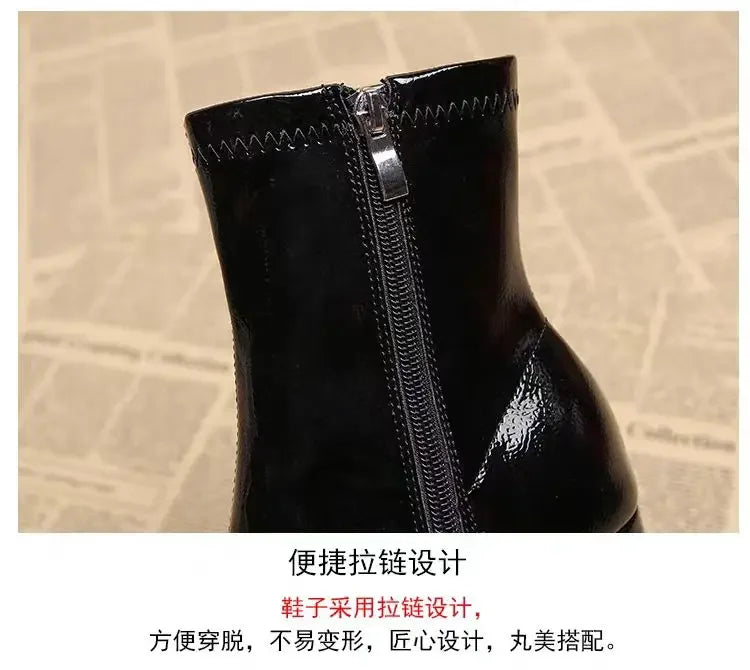 High Heels Ankle Women's Boots Pointed Toe Sexy Shoes for Women 2024 New Side Zip Classic Daily Boots Women Boots Botas