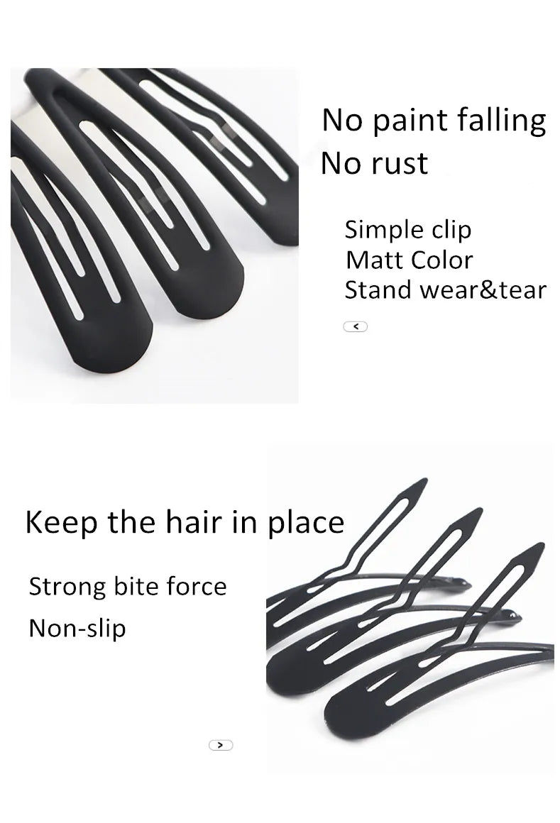 10 20pcs Non Slip Matt Black Alloy Hairpin Big Water Drop Geometric Solid Bobby Pin Women Make Up Hair Clip Barrettte