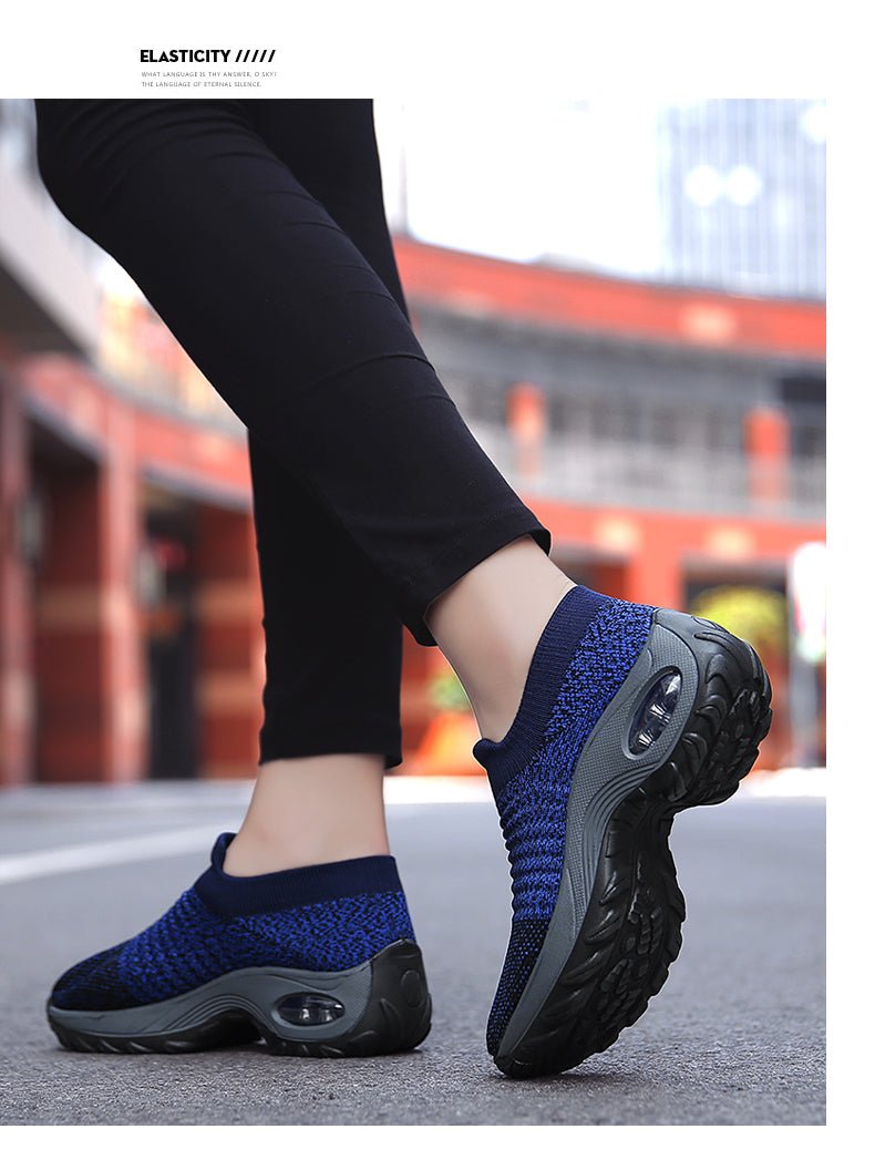 Women Walking Shoes Sock Slip on Mesh Platform Air Cushion Athletic Designer Sneakers for Women Tenis De Luxo Feminino