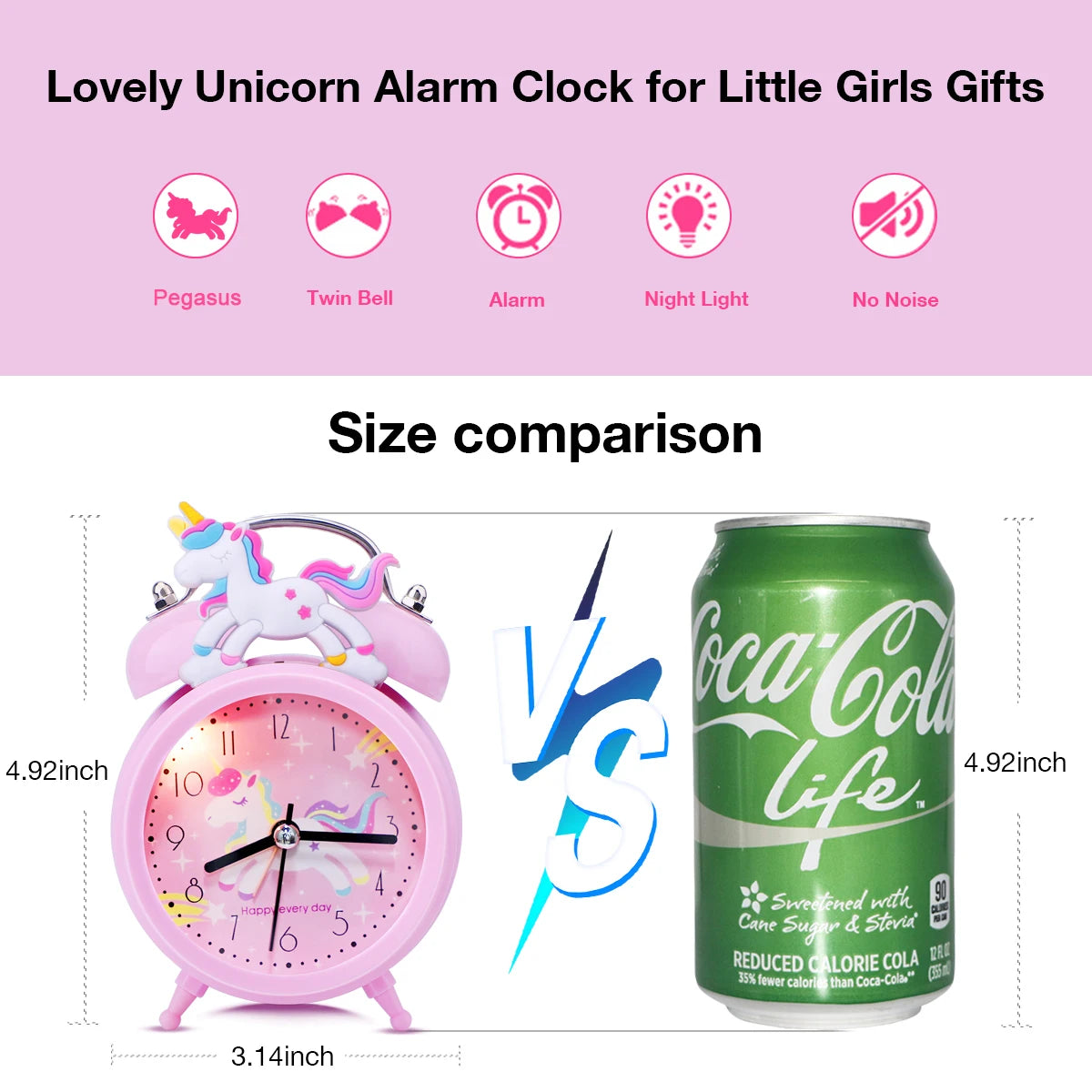 Pink Unicorn Children's Alarm Clock Cartoon Desktop for Kids Bedroom Home Decor Alarm Clock Bedside Table Child alarm Gifts