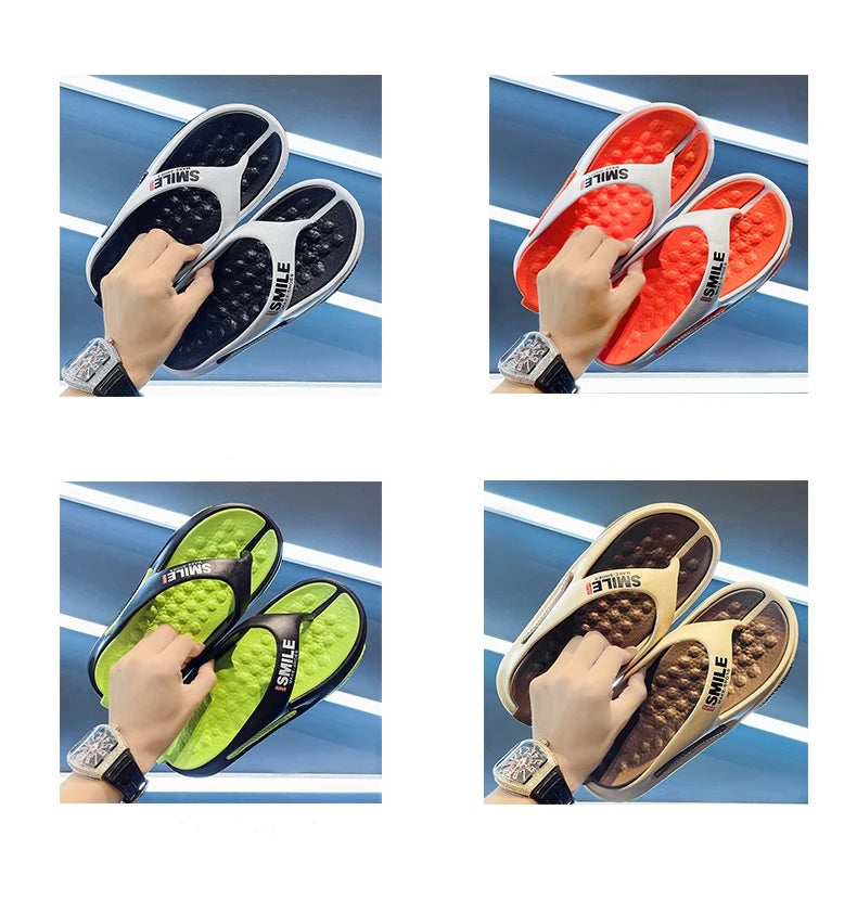 Men Massage Flip Flops Outdoor Indoor Slippers Thick Sole Comfortable Men Beach Sandals Non-slip Bathroom Home Men's Flip Flops