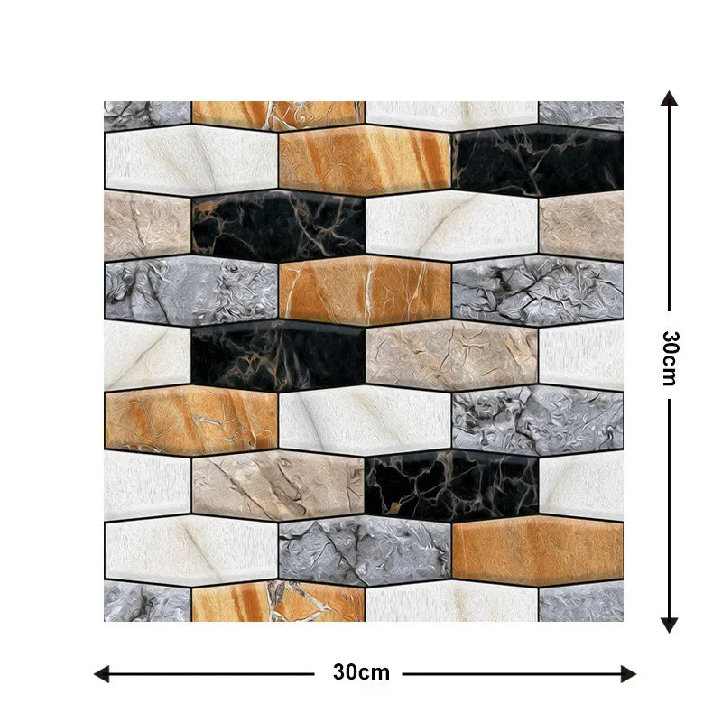 Self Adhesive Tile Wall Sticker Home Decor 3D PVC sticker Covers For Kitchen Cupboard Bathroom Waterproof Wallpaper