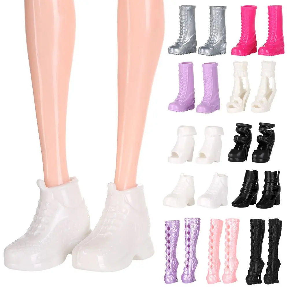 1/6 Doll Shoes High Heels for 30cm Barbie Doll Long Knees Boots Fashion Hero Dolls Boot Accessories Toys Foot Length 2.2cm