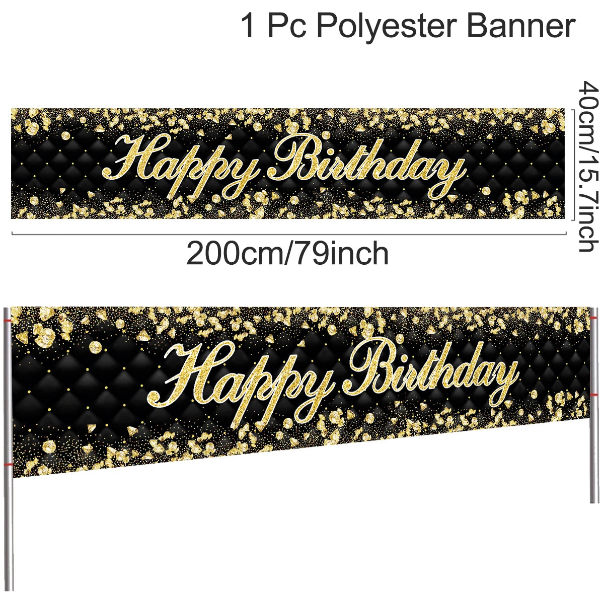 Happy 40th Birthday 40 40th Birthday Party Decorations 40 Years Old Birthday Man Birthday Table Runner Banner Door Curtain Decor