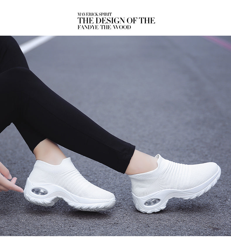 Women Walking Shoes Sock Slip on Mesh Platform Air Cushion Athletic Designer Sneakers for Women Tenis De Luxo Feminino