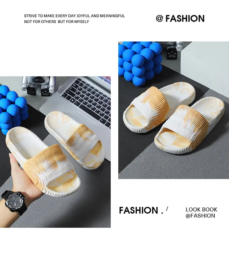 Men's Women‘s Slippers Summer Indoor Home 2024 New Bathroom Anti Slip Soft Sole Slippers EVA Fashion Trend Slippers