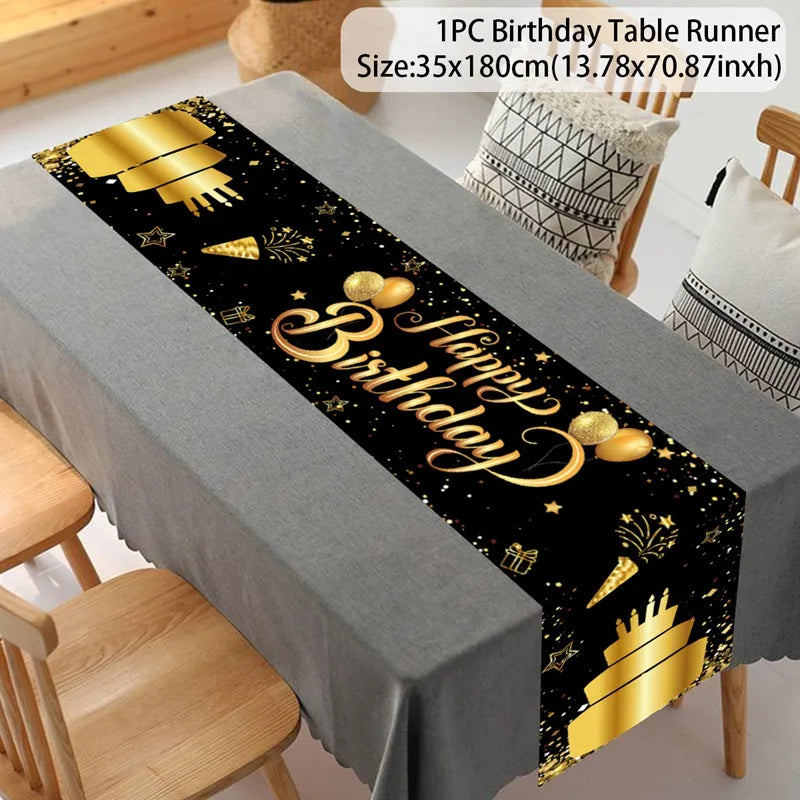 Happy 40th Birthday 40 40th Birthday Party Decorations 40 Years Old Birthday Man Birthday Table Runner Banner Door Curtain Decor